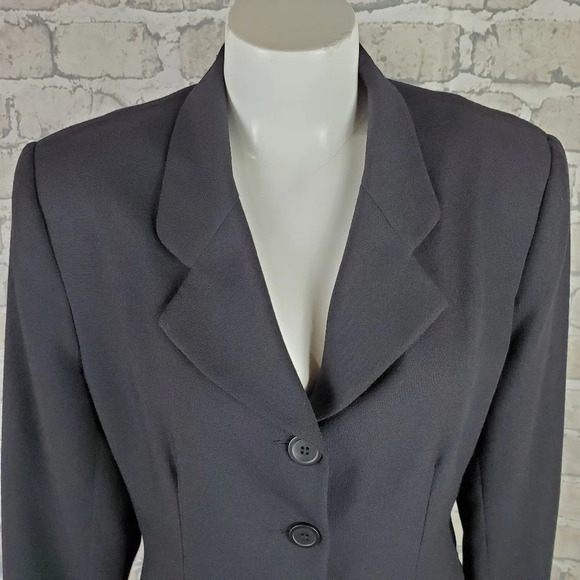 Vintage 90s Braemar Jeremy Scott Blazer Black Single Breasted Fitted Medium - Picture 2 of 8